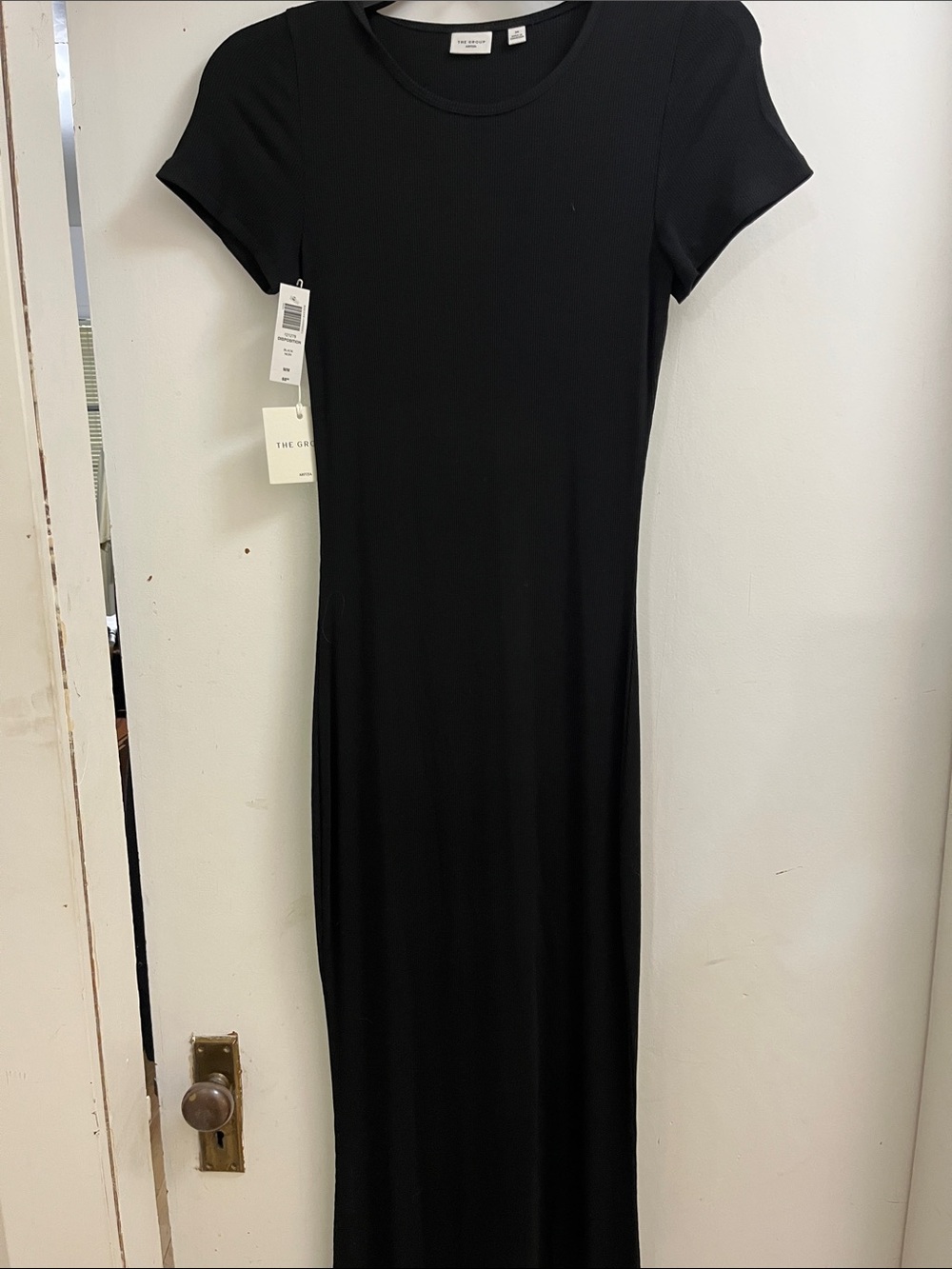 Aritzia Black Short-Sleeve Maxi Dress
